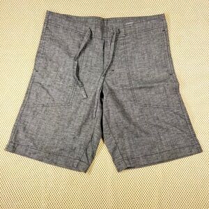 Prana Breathe Gray Hemp Blend Drawstring Shorts Womens Small RN124977